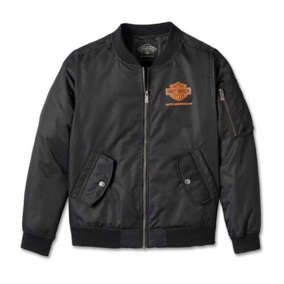 Harley-Davidson Women’s 120th Anniversary Bomber Jacket in Black Size M NWT - Picture 1 of 7